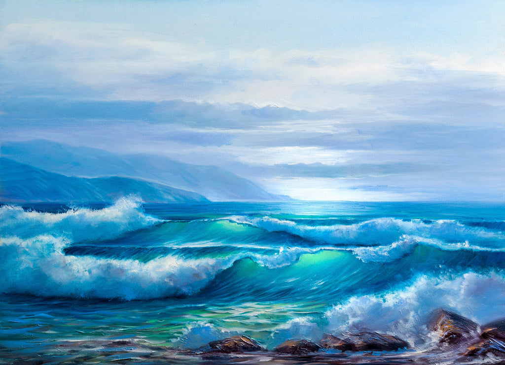Pine Stretched  Framed 1 Panel - Wave