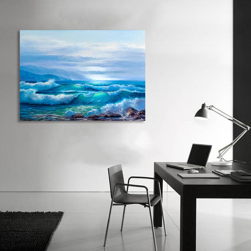 Pine Stretched  Framed 1 Panel - Wave
