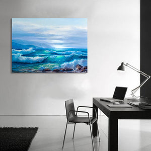 Pine Stretched  Framed 1 Panel - Wave