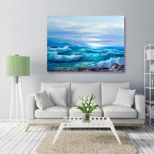 Pine Stretched  Framed 1 Panel - Wave