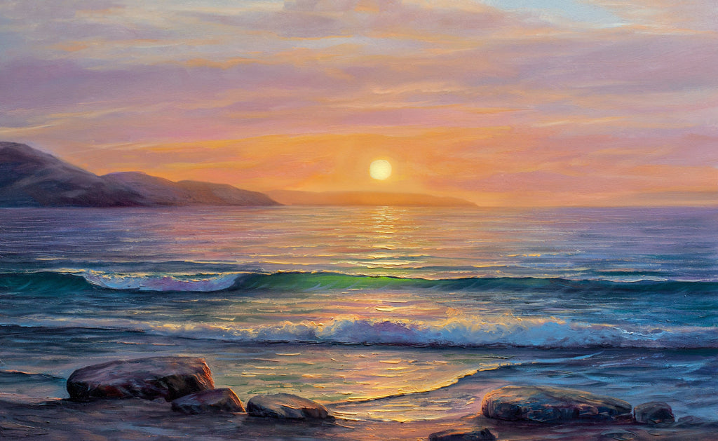 Framed 1 Panel - Sunset on the sea