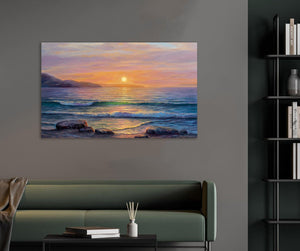 Framed 1 Panel - Sunset on the sea