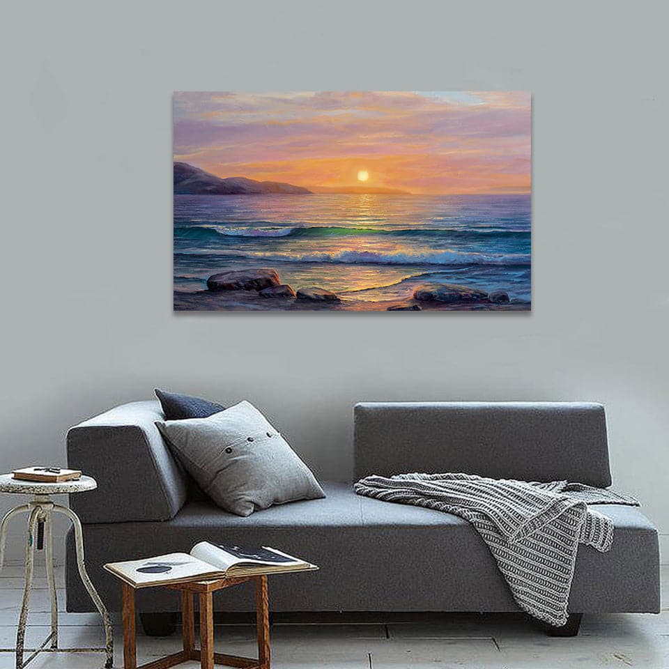 Framed 1 Panel - Sunset on the sea