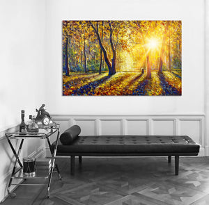 Framed 1 Panel - Panorama Of Gorgeous Autumn Forest