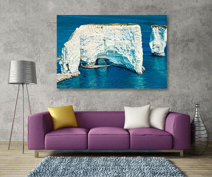 Pine Stretched  Framed 1 Panel - Chalk Cliffs Of Etretat