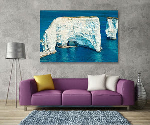 Pine Stretched  Framed 1 Panel - Chalk Cliffs Of Etretat