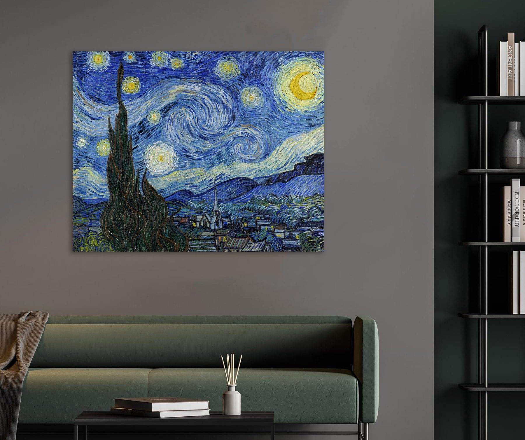 Framed 1 Panel - The Starry Night (Van Gogh)