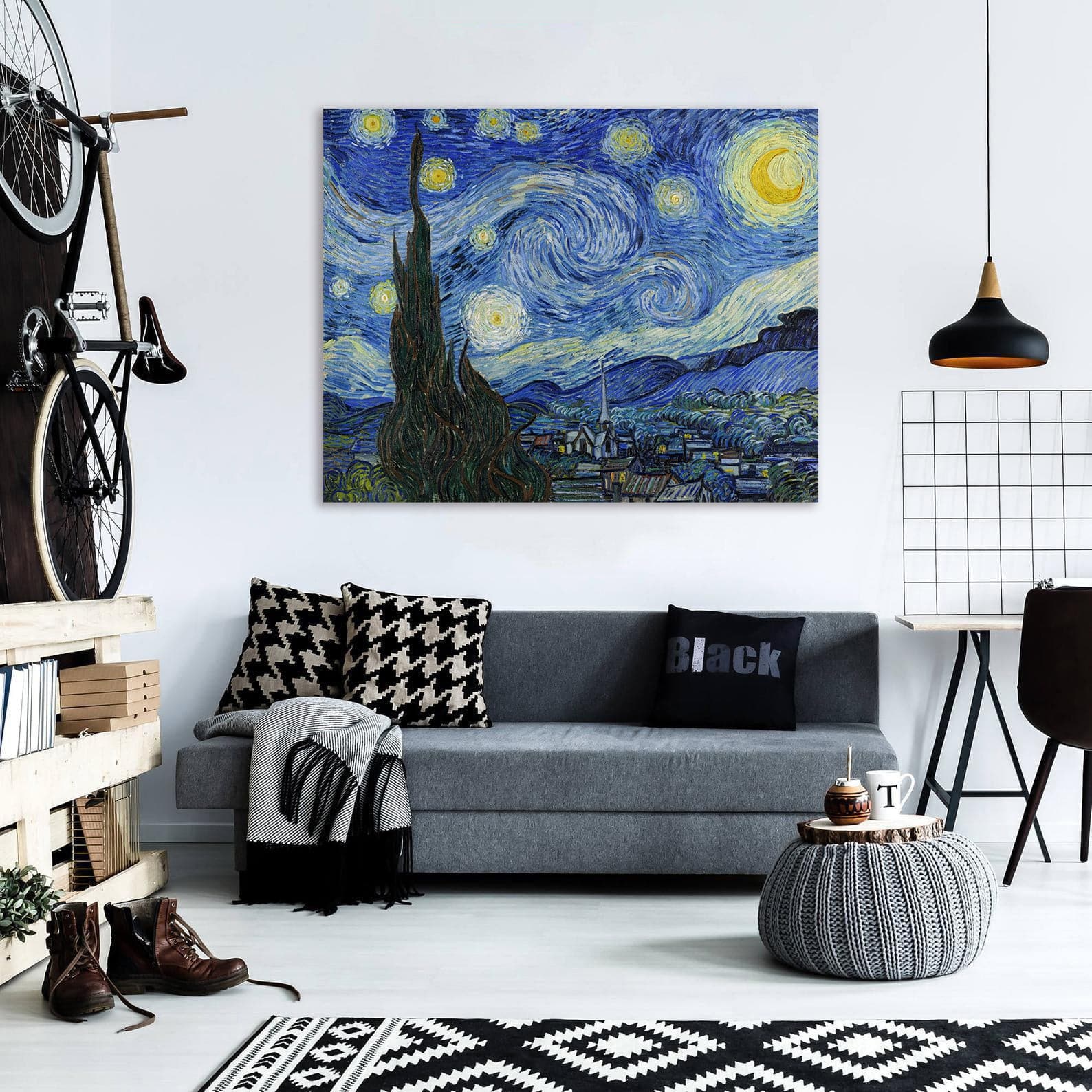 Framed 1 Panel - The Starry Night (Van Gogh)