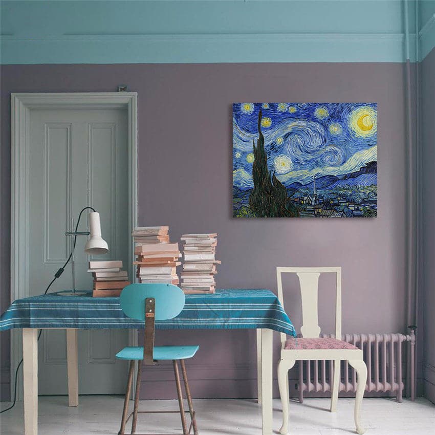 Framed 1 Panel - The Starry Night (Van Gogh)