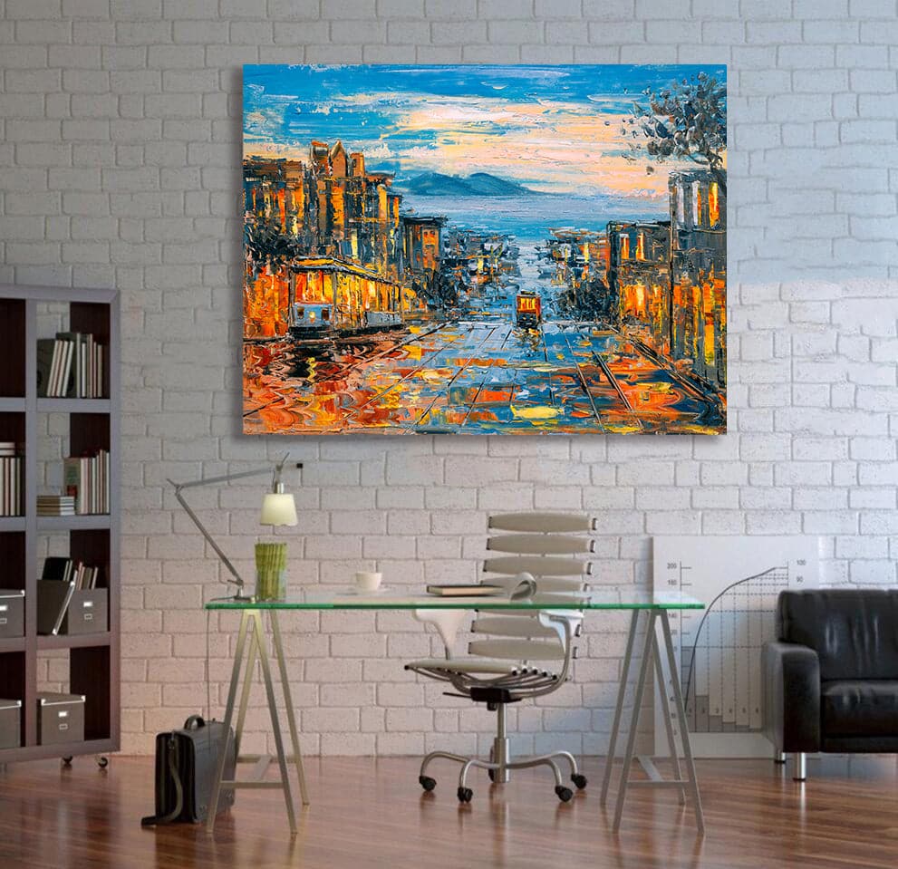 Pine Stretched  Framed Framed 1 Panel - San Francisco