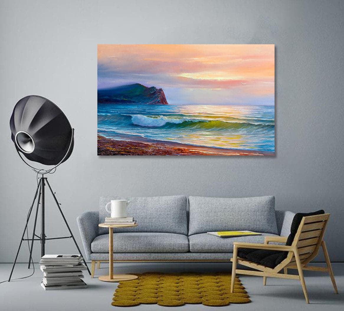 Pine Stretched  Framed 1 Panel - Wave
