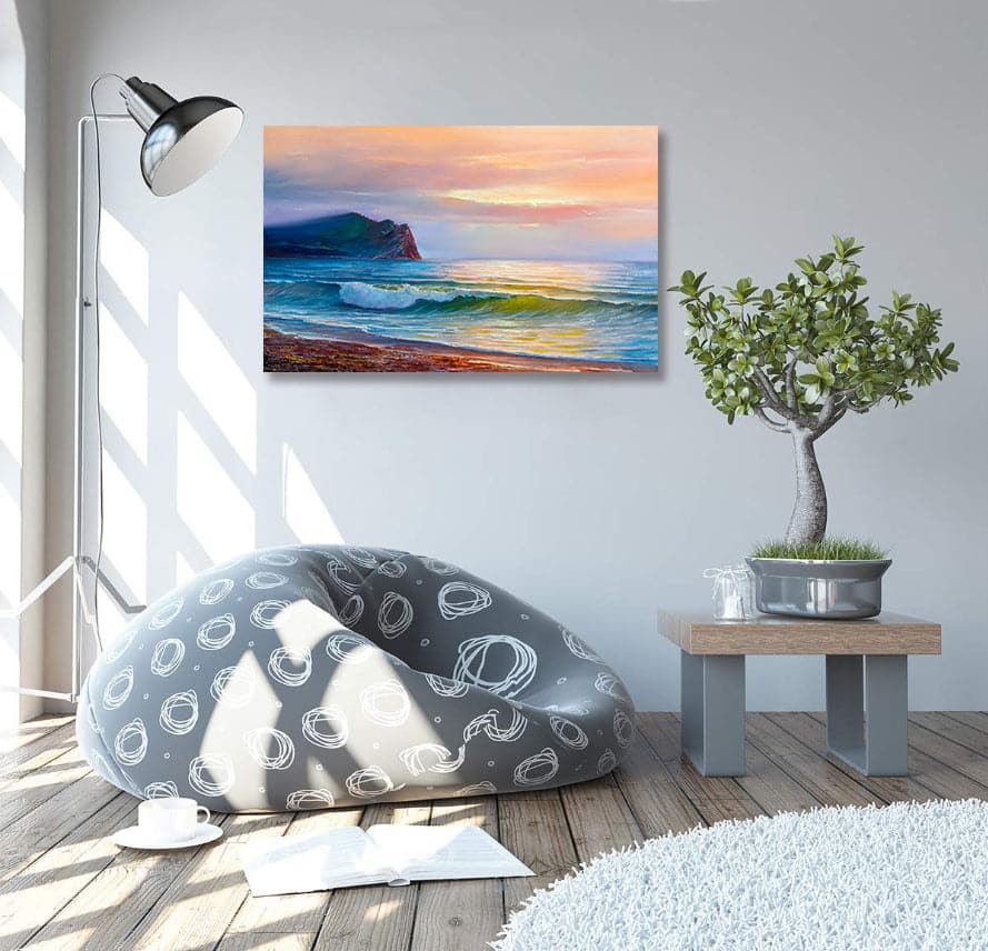 Pine Stretched  Framed 1 Panel - Wave