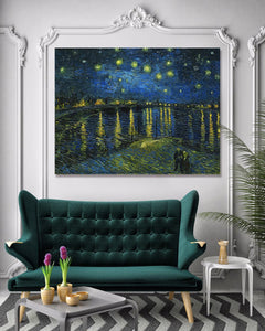 Framed 1 Panel - Starry Night Over the Rhone