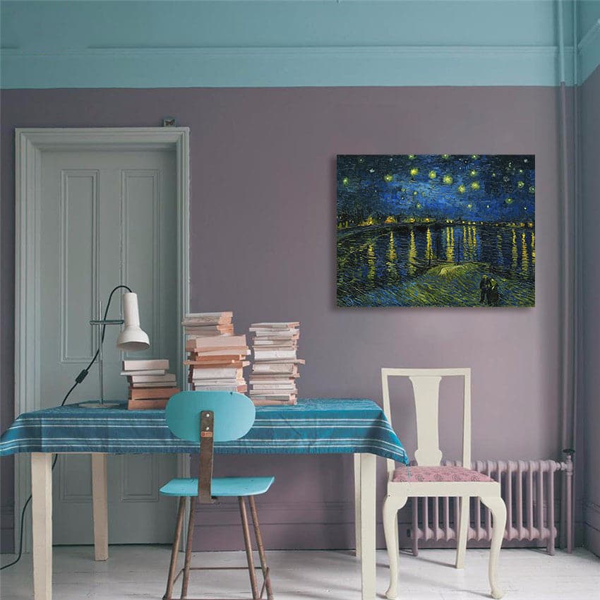 Framed 1 Panel - Starry Night Over the Rhone