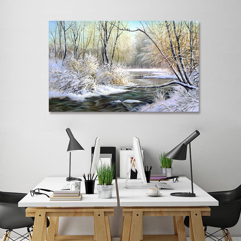 Pine Stretched  Framed 1 Panel - Winter