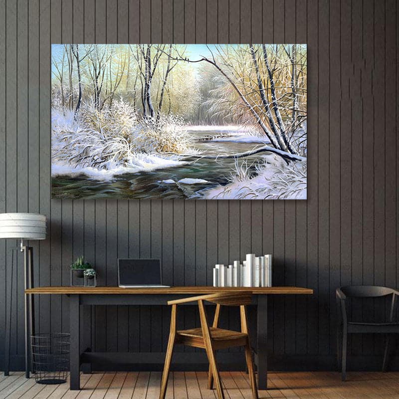 Pine Stretched  Framed 1 Panel - Winter