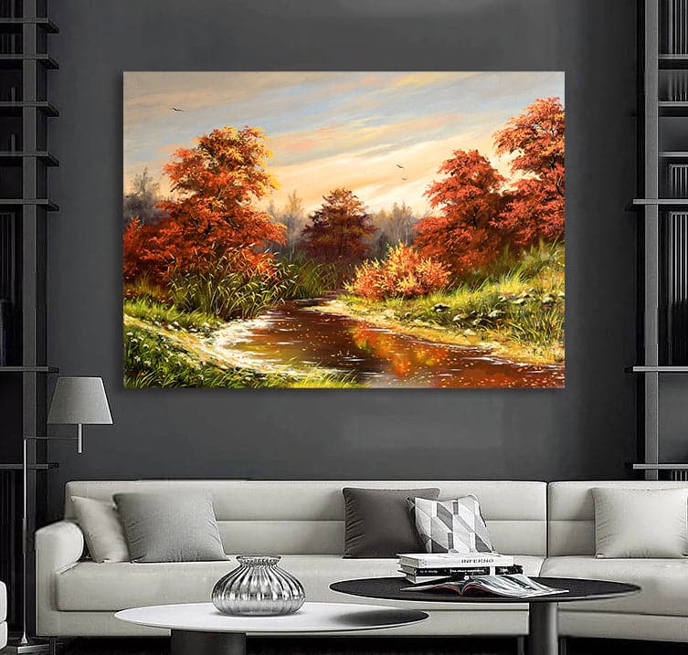 Pine Stretched  Framed 1 Panel - Autumn