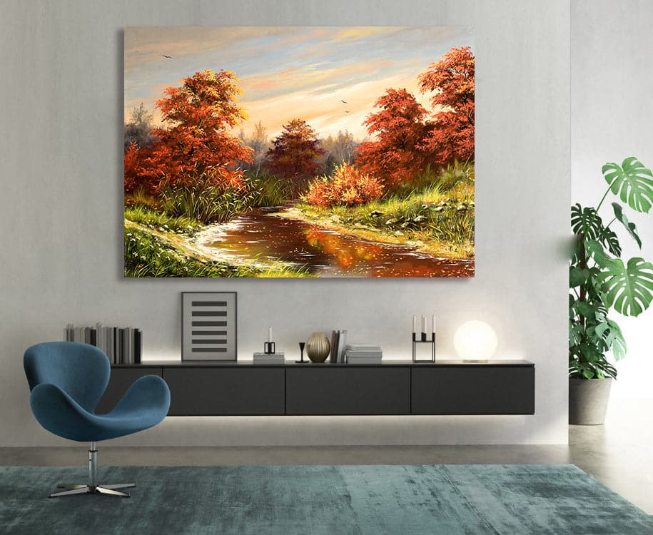 Pine Stretched  Framed 1 Panel - Autumn
