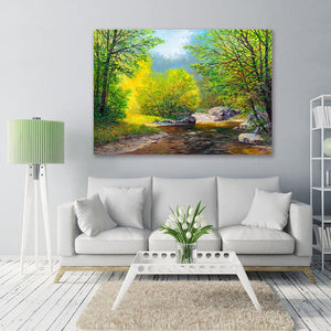 Pine Stretched  Framed 1 Panel - Spring
