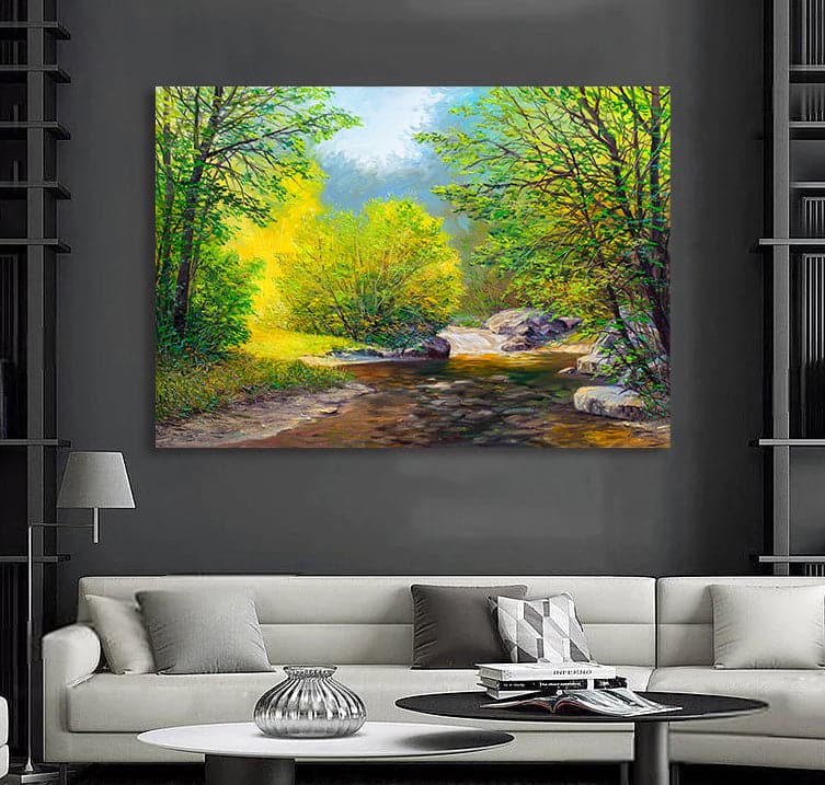 Pine Stretched  Framed 1 Panel - Spring
