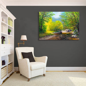 Pine Stretched  Framed 1 Panel - Spring