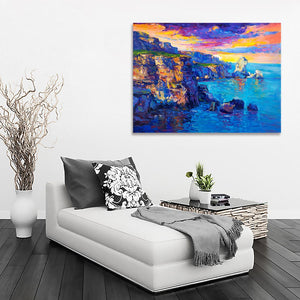 Pine Stretched  Framed 1 Panel -  Cliffs