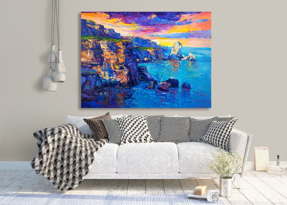 Pine Stretched  Framed 1 Panel -  Cliffs