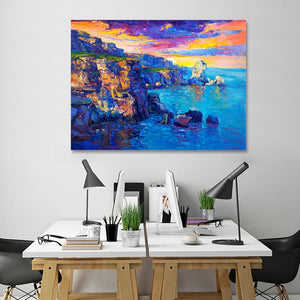 Pine Stretched  Framed 1 Panel -  Cliffs
