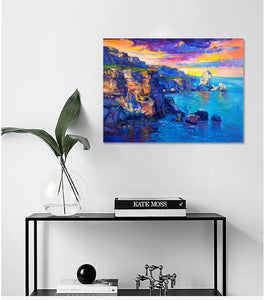 Pine Stretched  Framed 1 Panel -  Cliffs
