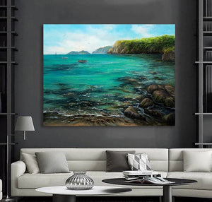 Pine Stretched  Framed 1 Panel - Seascape