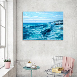 Pine Stretched  Framed 1 Panel - Wave