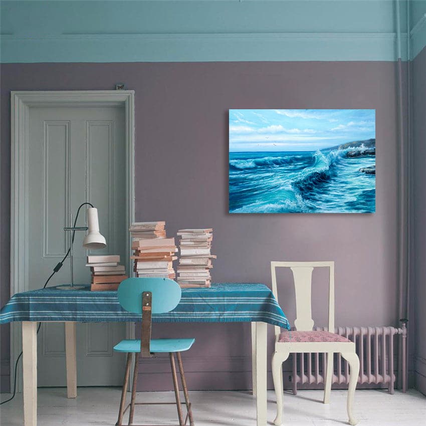 Pine Stretched  Framed 1 Panel - Wave