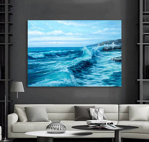 Pine Stretched  Framed 1 Panel - Wave