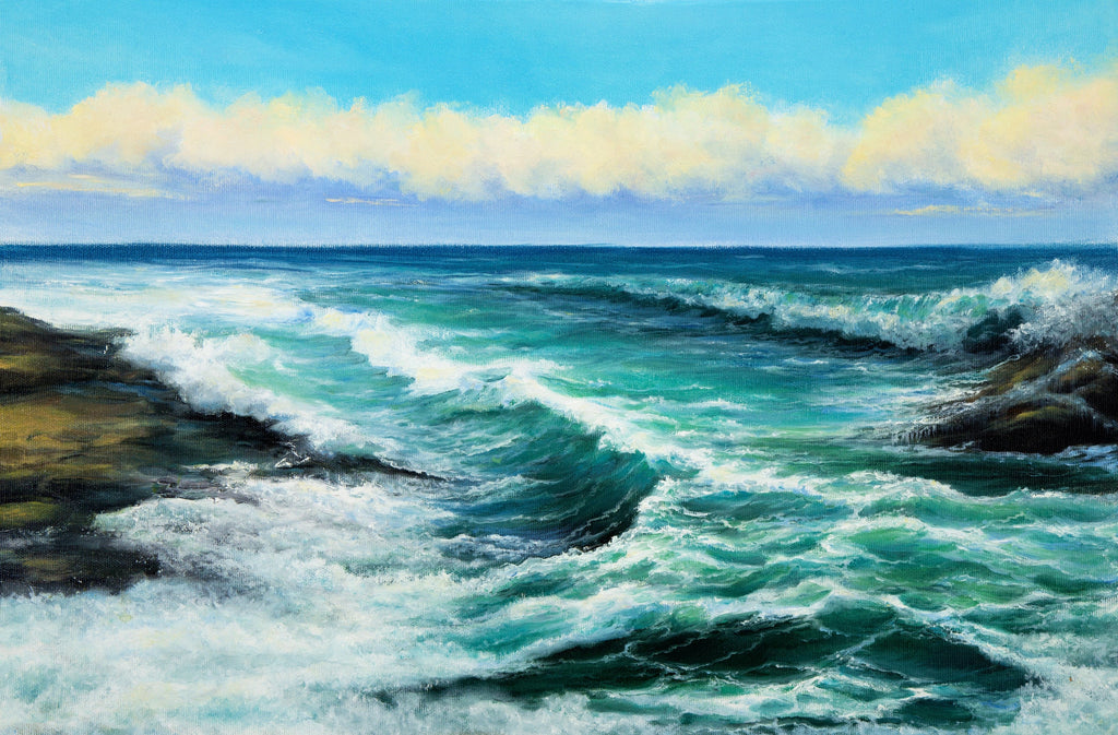Pine Stretched  Framed 1 Panel - Wave