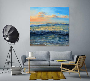 Pine Stretched  Framed 1 Panel - Wave