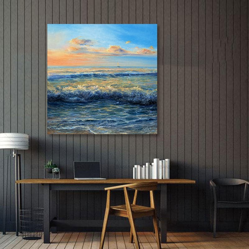 Pine Stretched  Framed 1 Panel - Wave