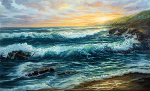 Pine Stretched  Framed 1 Panel - Wave