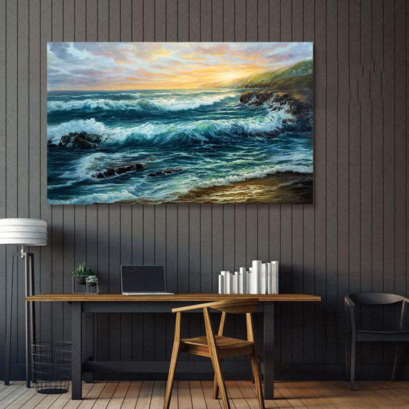 Pine Stretched  Framed 1 Panel - Wave