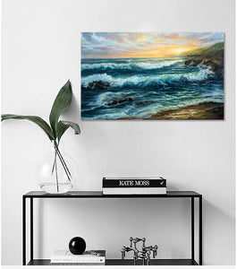 Pine Stretched  Framed 1 Panel - Wave