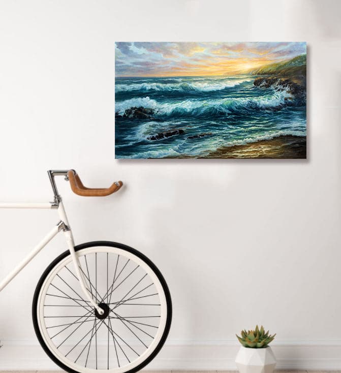 Pine Stretched  Framed 1 Panel - Wave