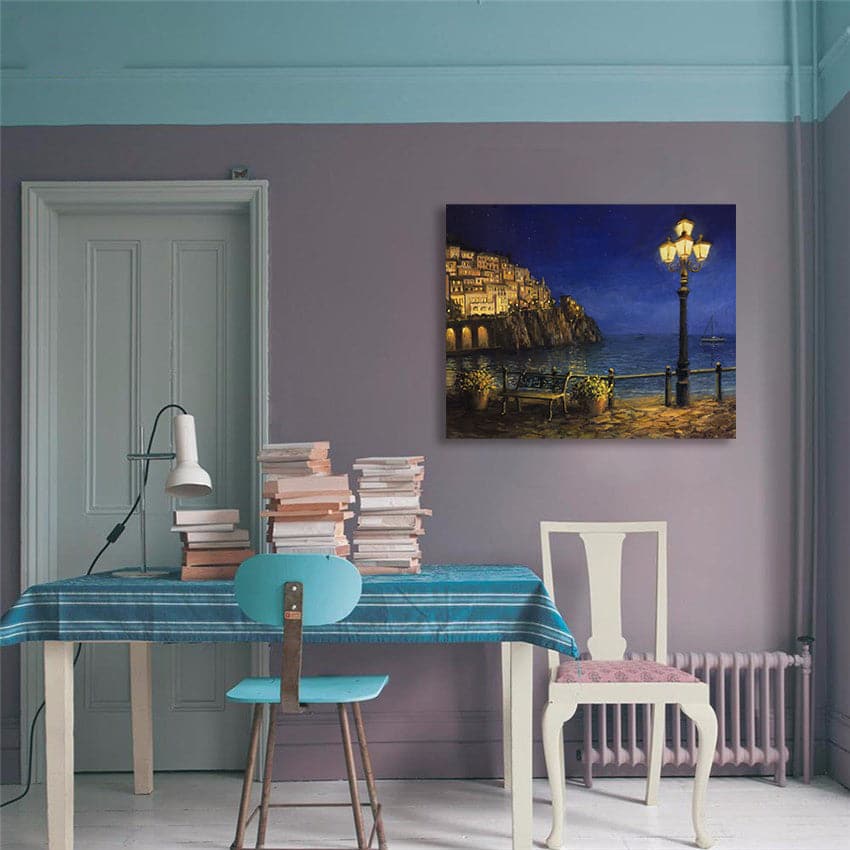 Pine Stretched  Framed 1 Panel - Summer Evening in Amalfi
