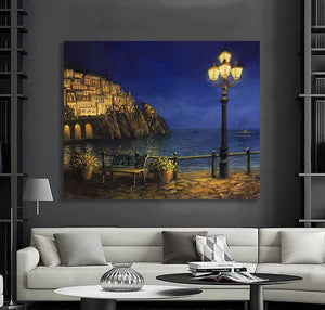 Pine Stretched  Framed 1 Panel - Summer Evening in Amalfi