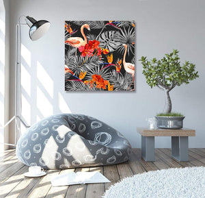 Pine Stretched  Framed 1 Panel - Watercolor - Flamingo