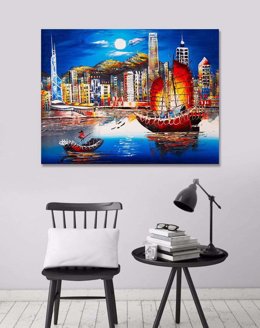 Pine Stretched  Framed 1 Panel - Victoria Harbor, Hong Kong