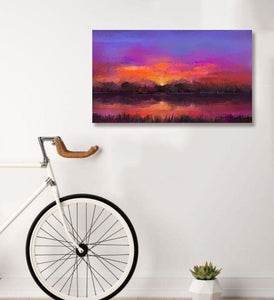Pine Stretched  Framed 1 Panel - Semi abstract - Sunset