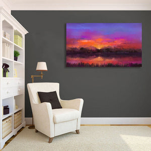 Pine Stretched  Framed 1 Panel - Semi abstract - Sunset