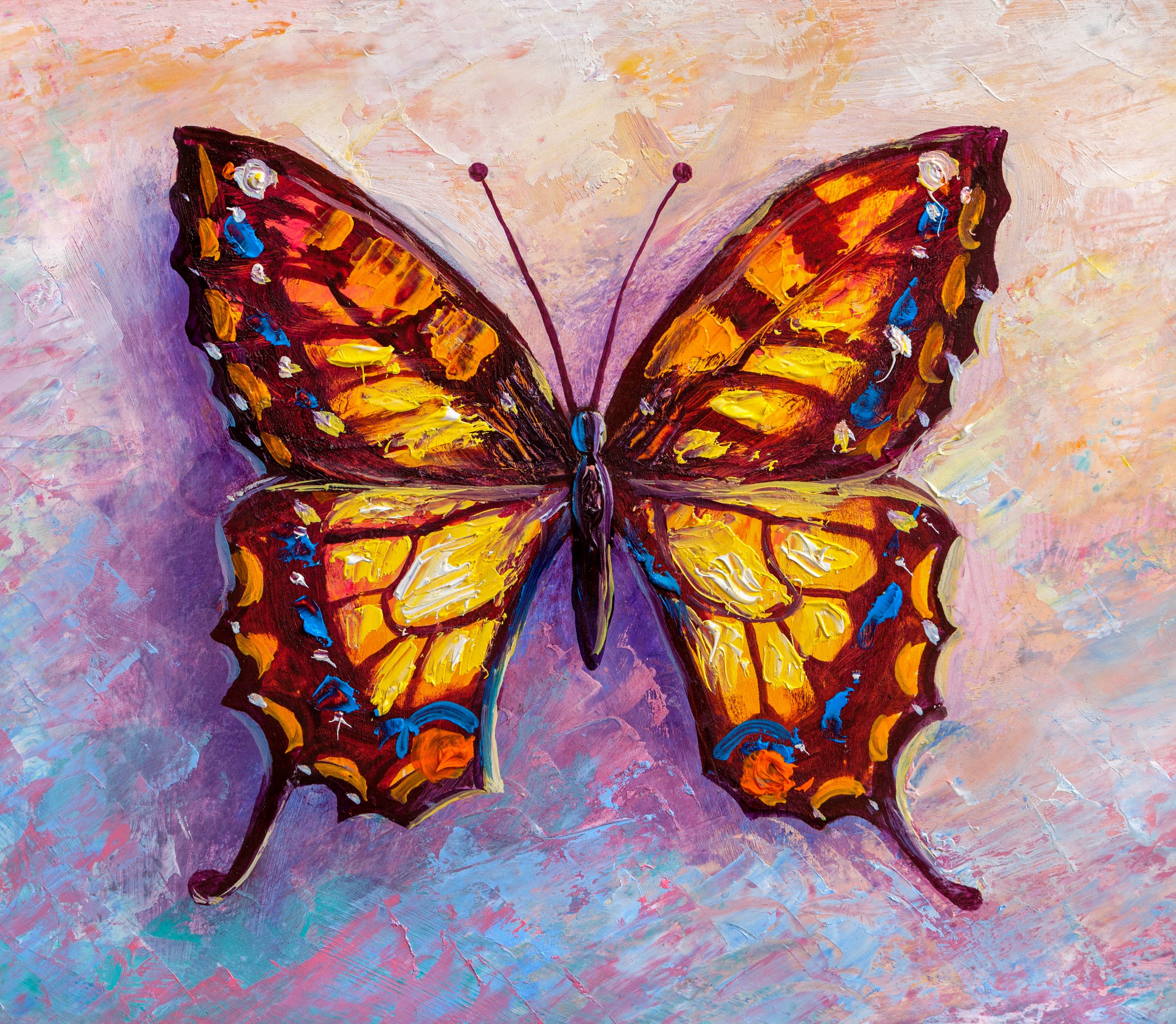 Pine Stretched  Framed 1 Panel - Butterfly