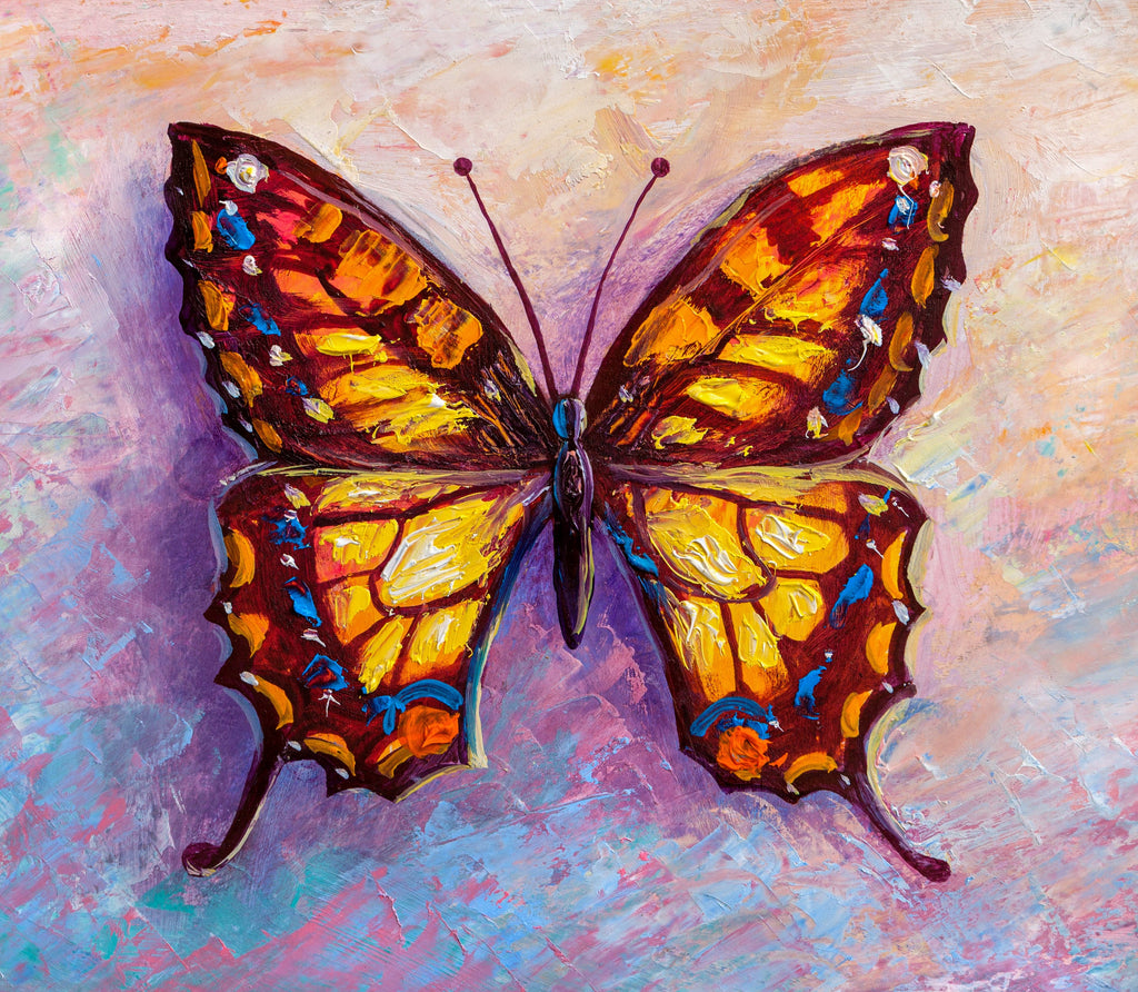 Pine Stretched  Framed 1 Panel - Butterfly