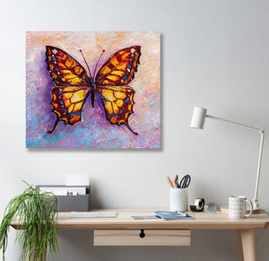 Pine Stretched  Framed 1 Panel - Butterfly