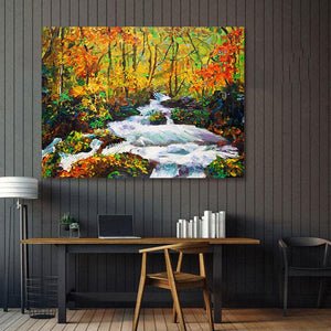 Pine Stretched  Framed 1 Panel - Maple in Autumn
